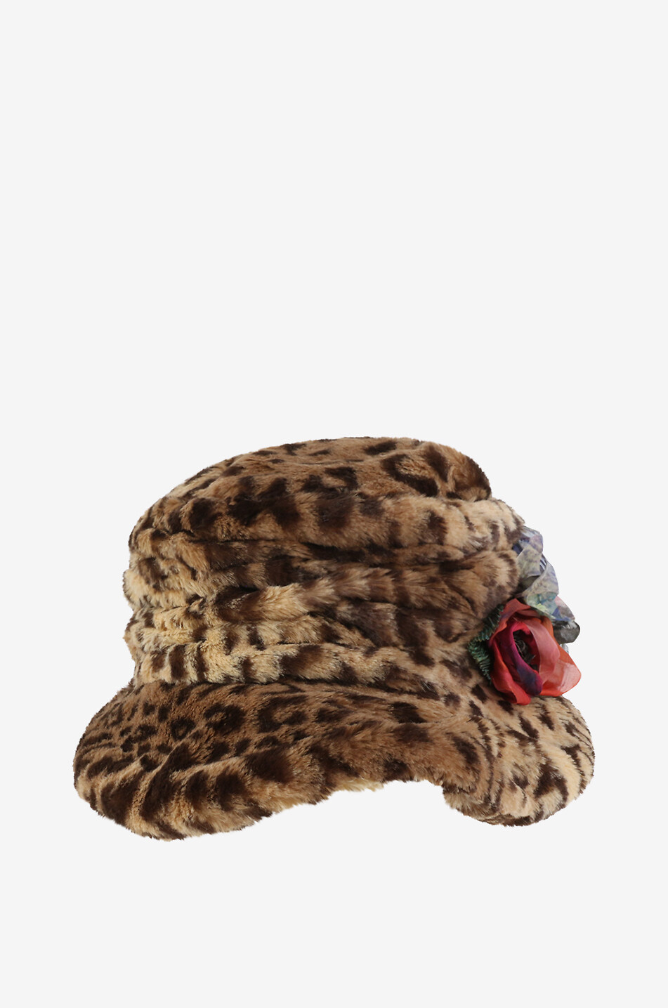 Chapeau cloche motif léopard à fleur
