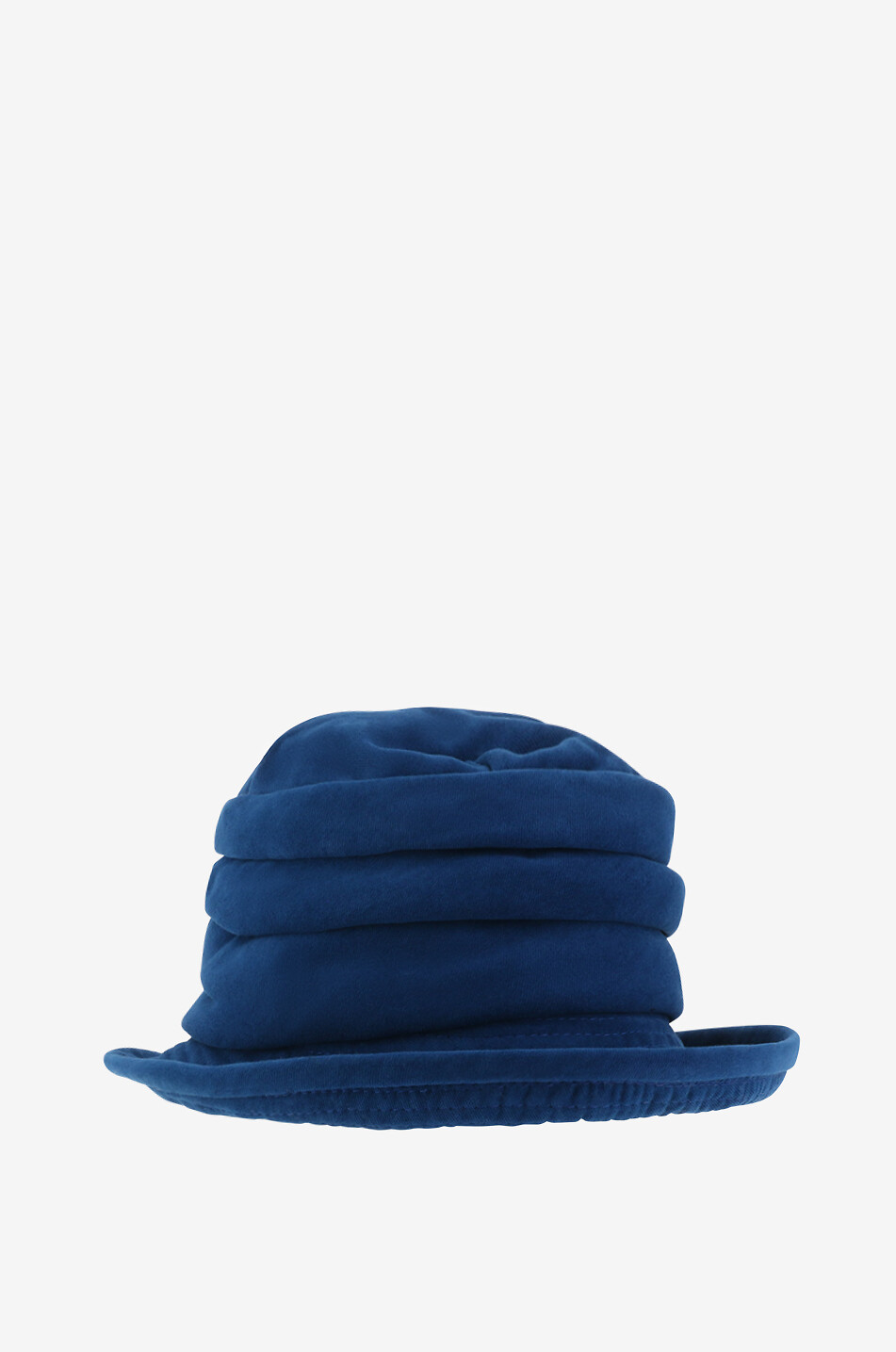 Cloche hat with rose appliqué - GREVI - MEDIUM BLUE - Bongénie display picture 1