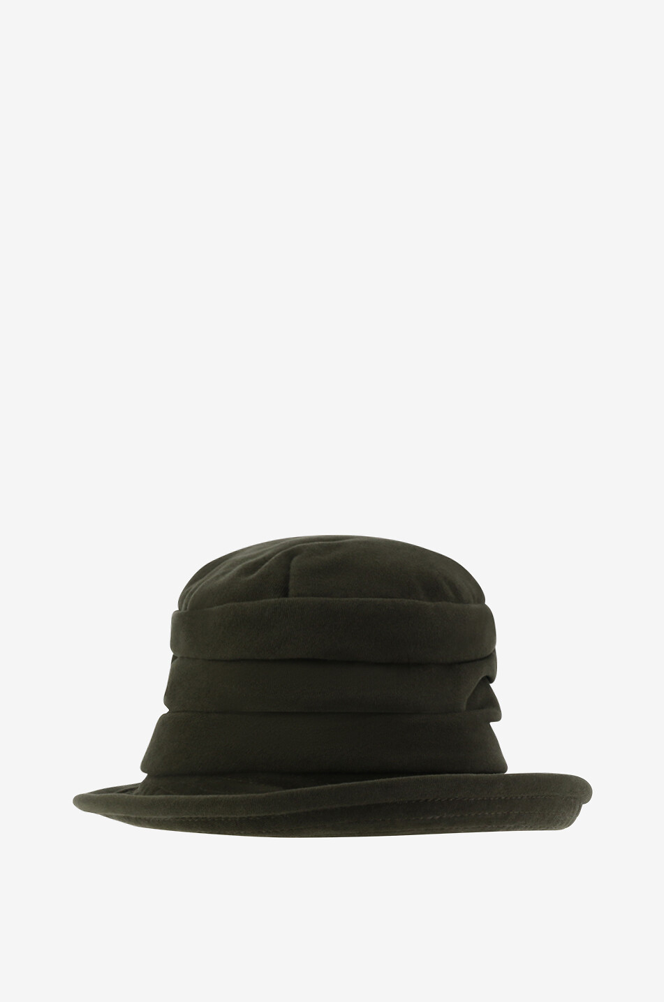 GREVI Chapeau cloche en velours plissé Femme VERT FONCÉ 2