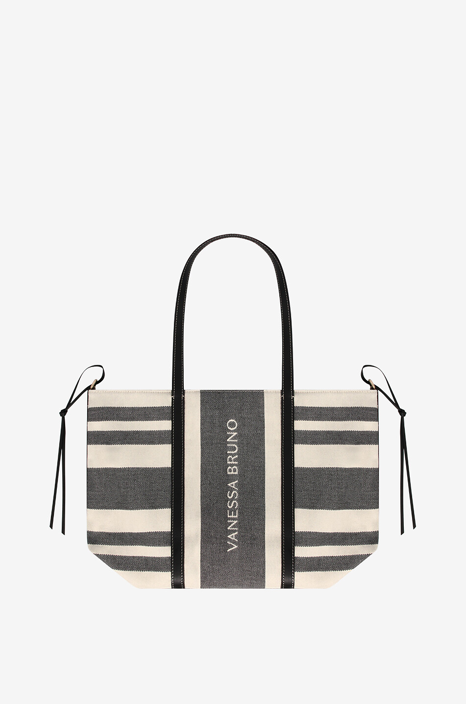 Gestreifter Canvas- und Leder-Shopper Cabas XL