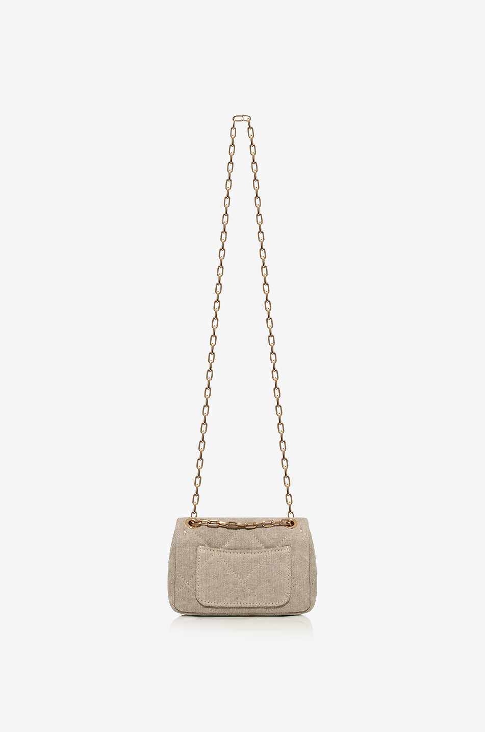 VANESSA BRUNO Schultertasche aus Leinen Nano Moon Damen BEIGE 8