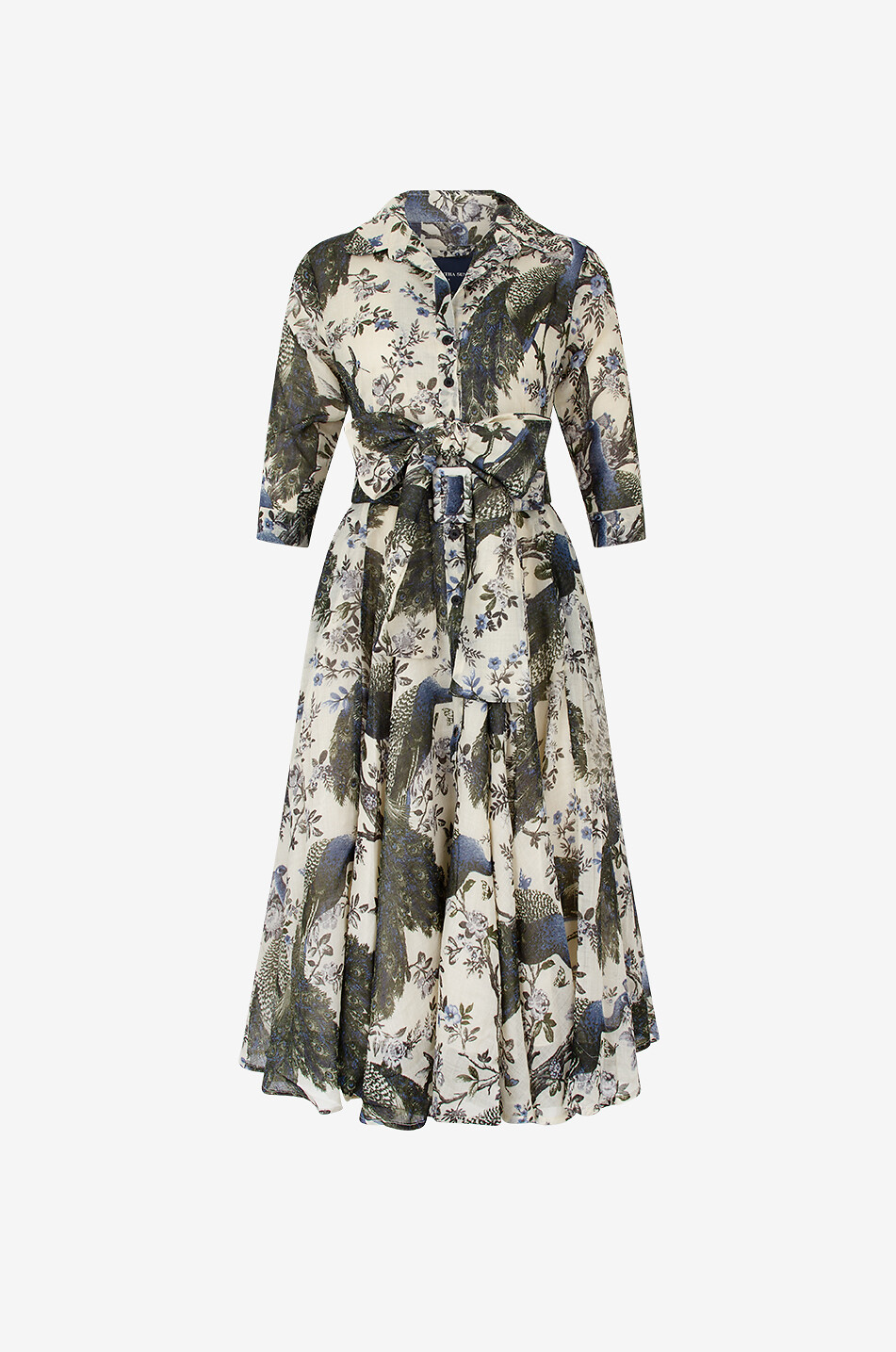 SAMANTHA SUNG Robe chemise midi en laine Aster Belvedere Peacock Femme MULTICOLORE 4