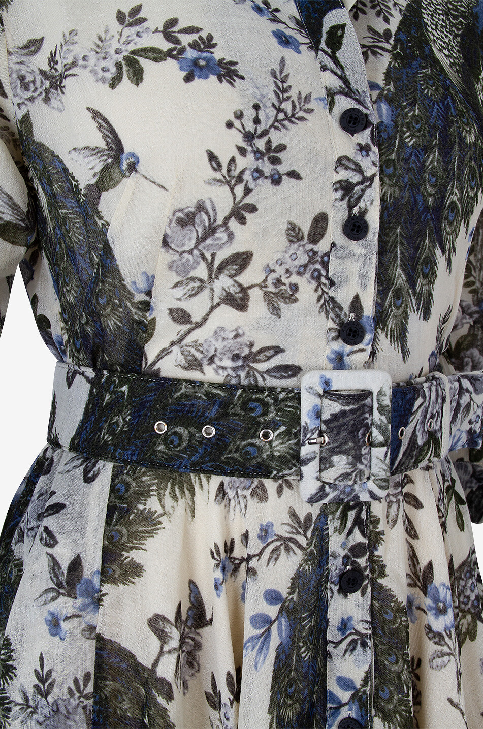 Robe chemise midi en laine Aster Belvedere Peacock