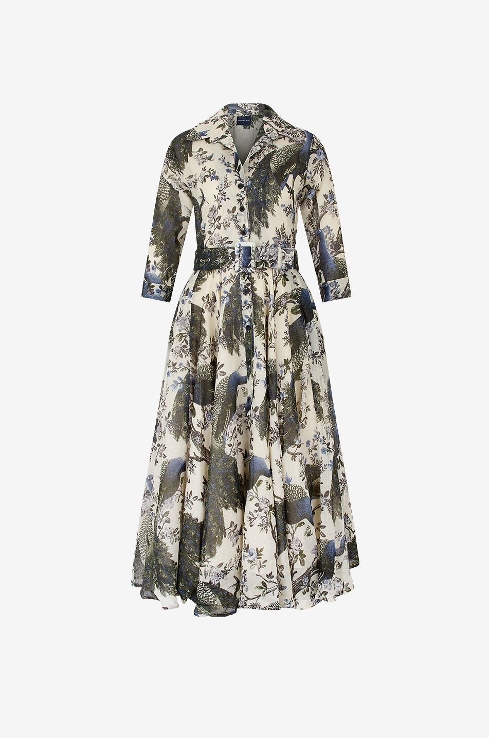 Robe chemise midi en laine Aster Belvedere Peacock