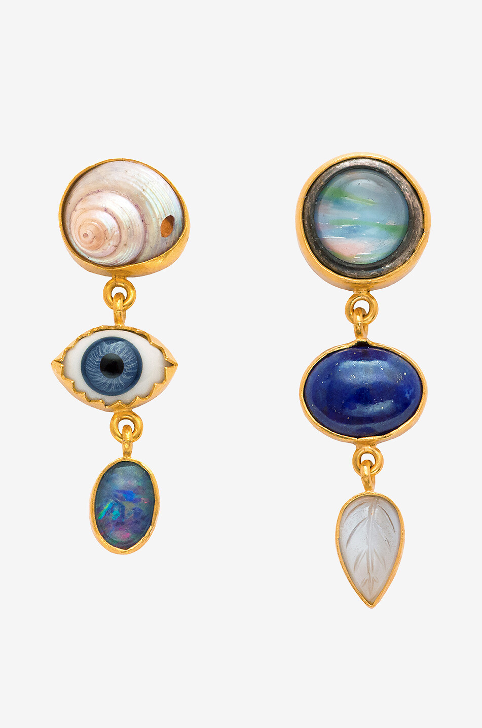 GRAINNE MORTON Boucles d'oreilles ornées d'un oeil Three Charm Moving Drop Femme BLEU 1