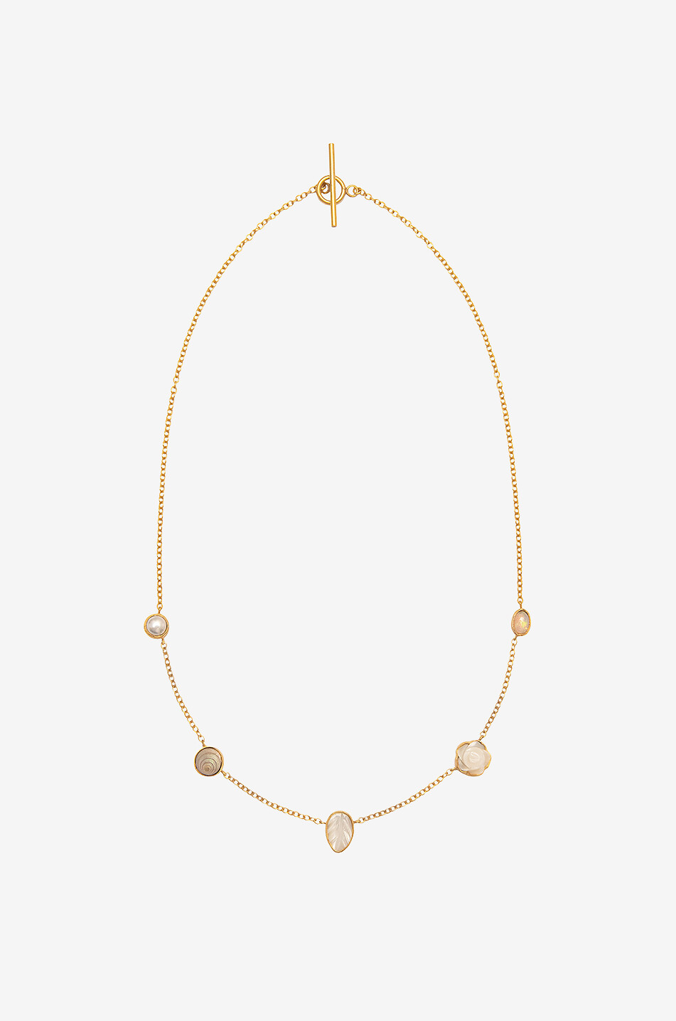 GRAINNE MORTON Five Mini Charm gold-tone necklace with eye Women WHITE 1