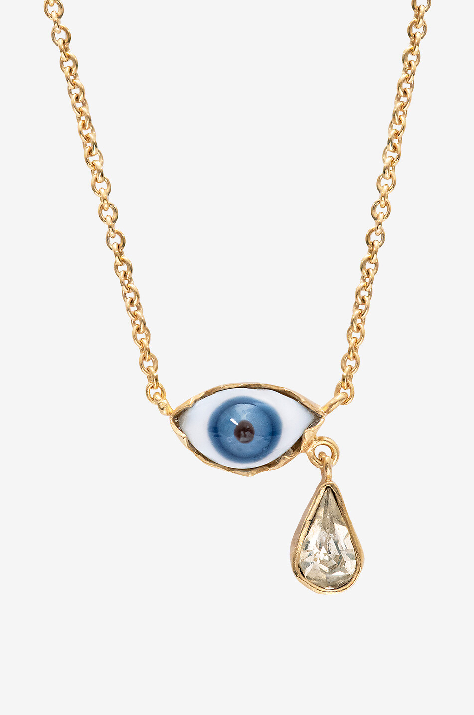 Goldene Halskette Blue Eye Teardrop