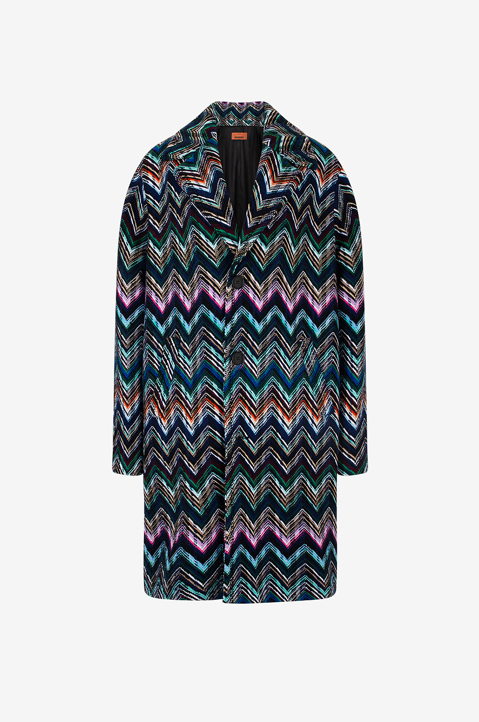 Herringbone jacquard knit oversize coat