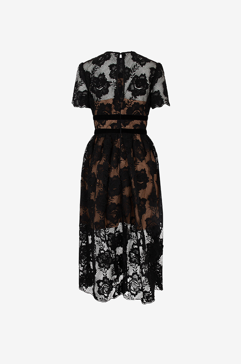Robe midi évasée en dentelle Lace Velvet Bow
