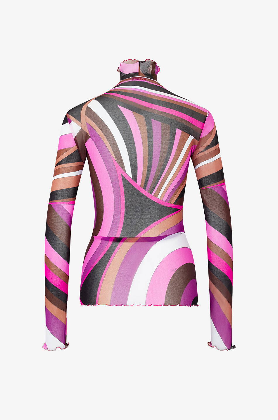 PUCCI Top en tulle à col montant et cristaux Iride Femme ROSE 2