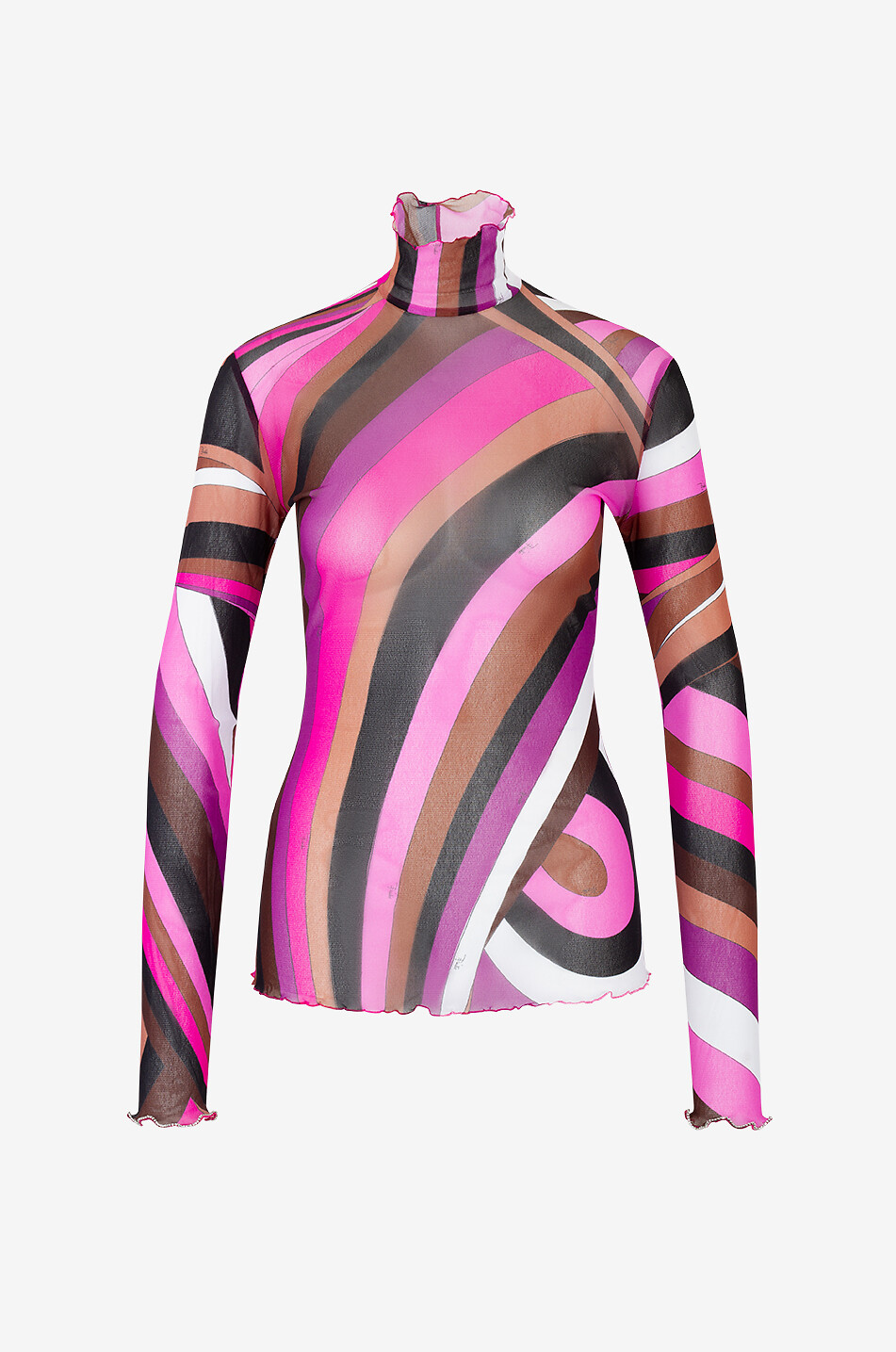 PUCCI Top en tulle à col montant et cristaux Iride Femme ROSE 1