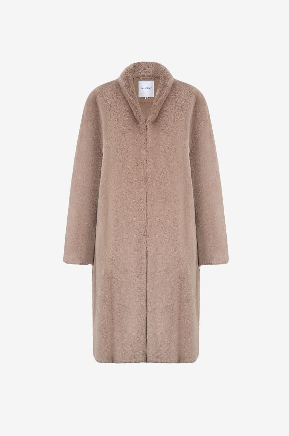 Manteau droit en fourrure synthétique