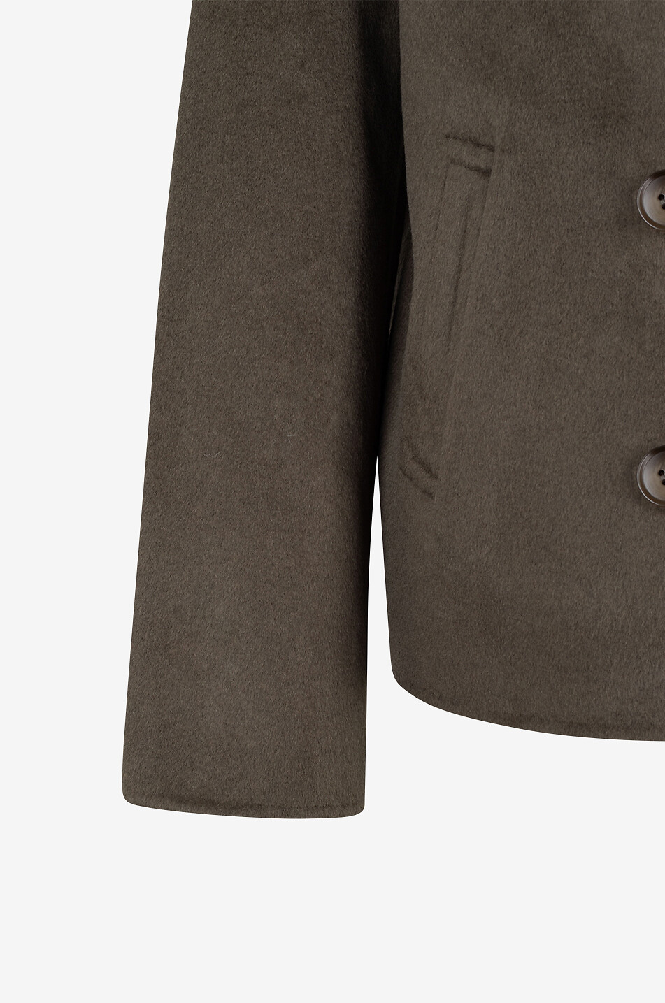 BONGENIE Weiter zweireihiger Kurzmantel aus Wolle Damen KHAKI 3