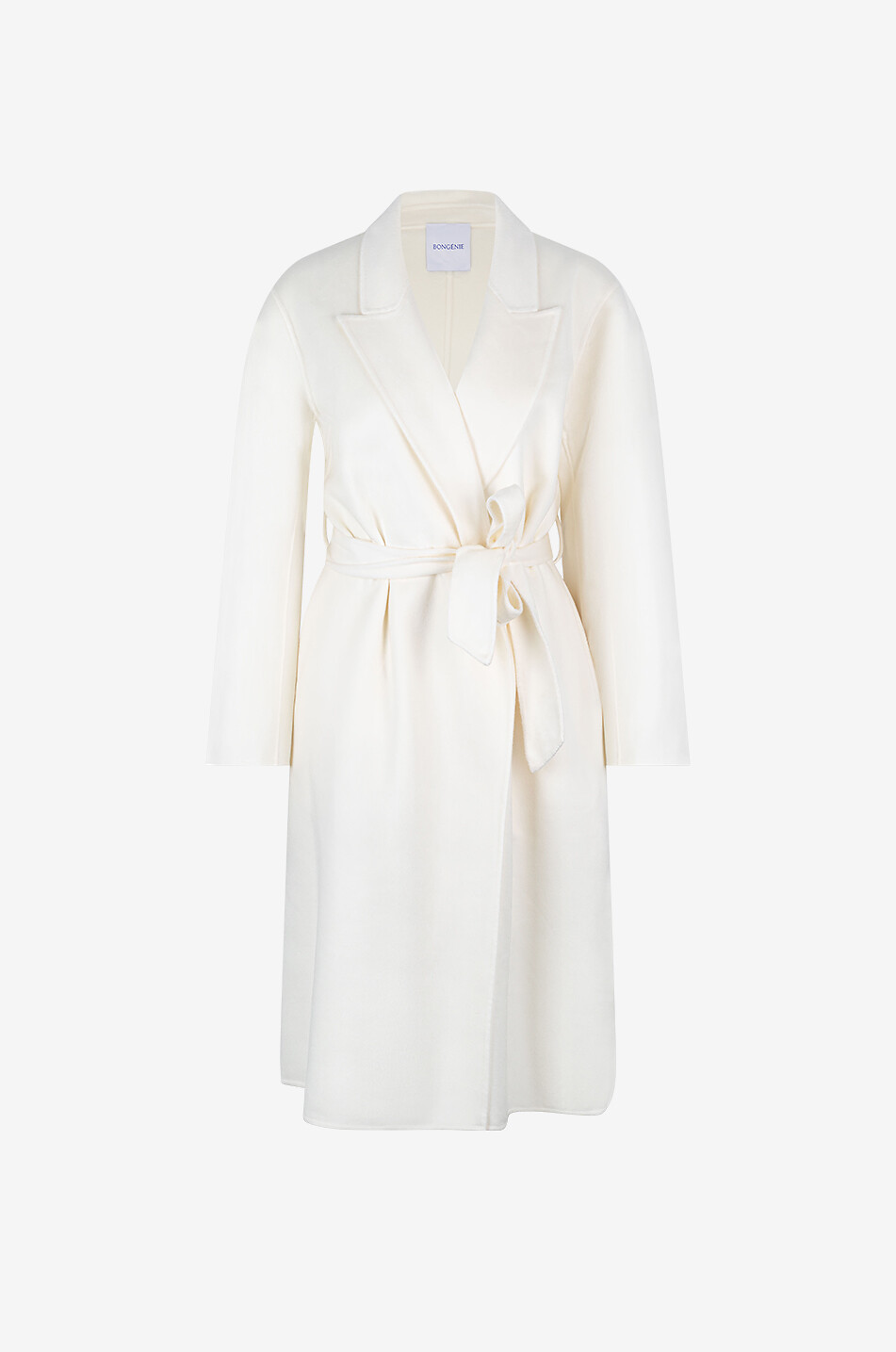 Double-face wool and cashmere belted wrap coat