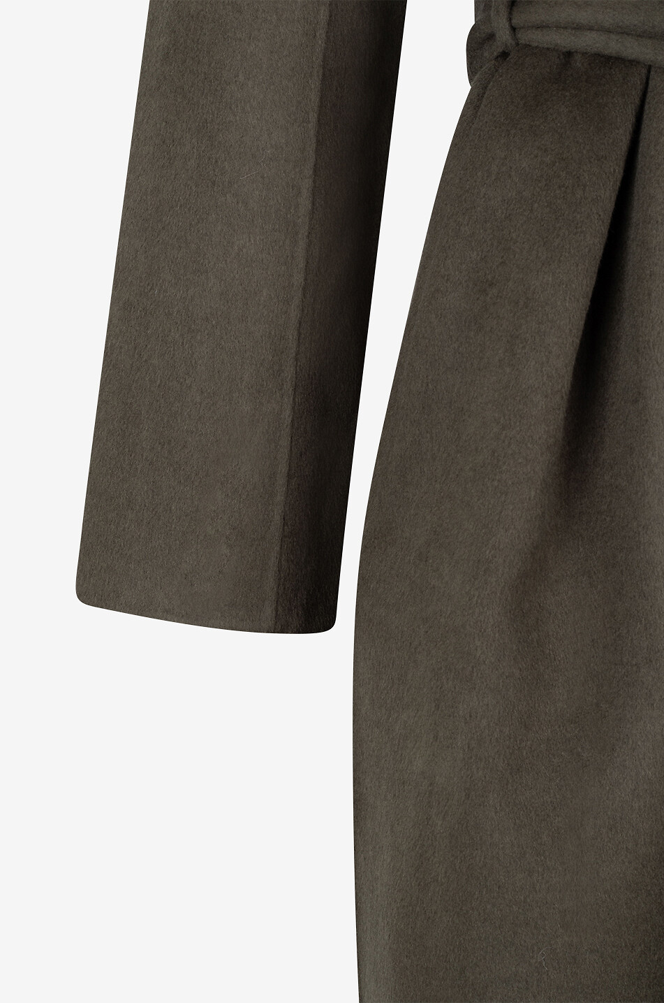 BONGENIE Double-face wool and cashmere belted wrap coat Women KHAKI 3