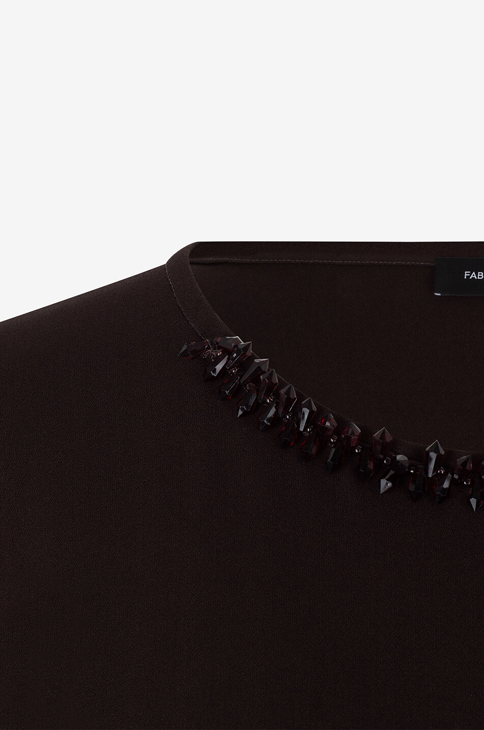 FABIANA FILIPPI Galaxie sablé crêpe top with crystal-embellishments Women BROWN 3