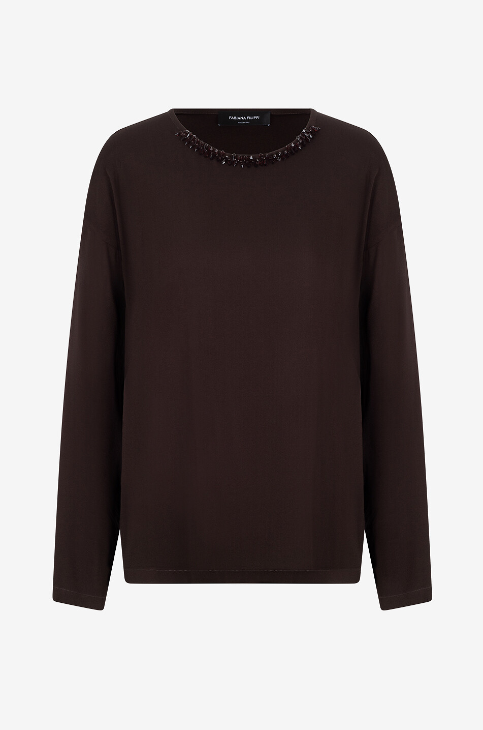 Galaxie sablé crêpe top with crystal-embellishments