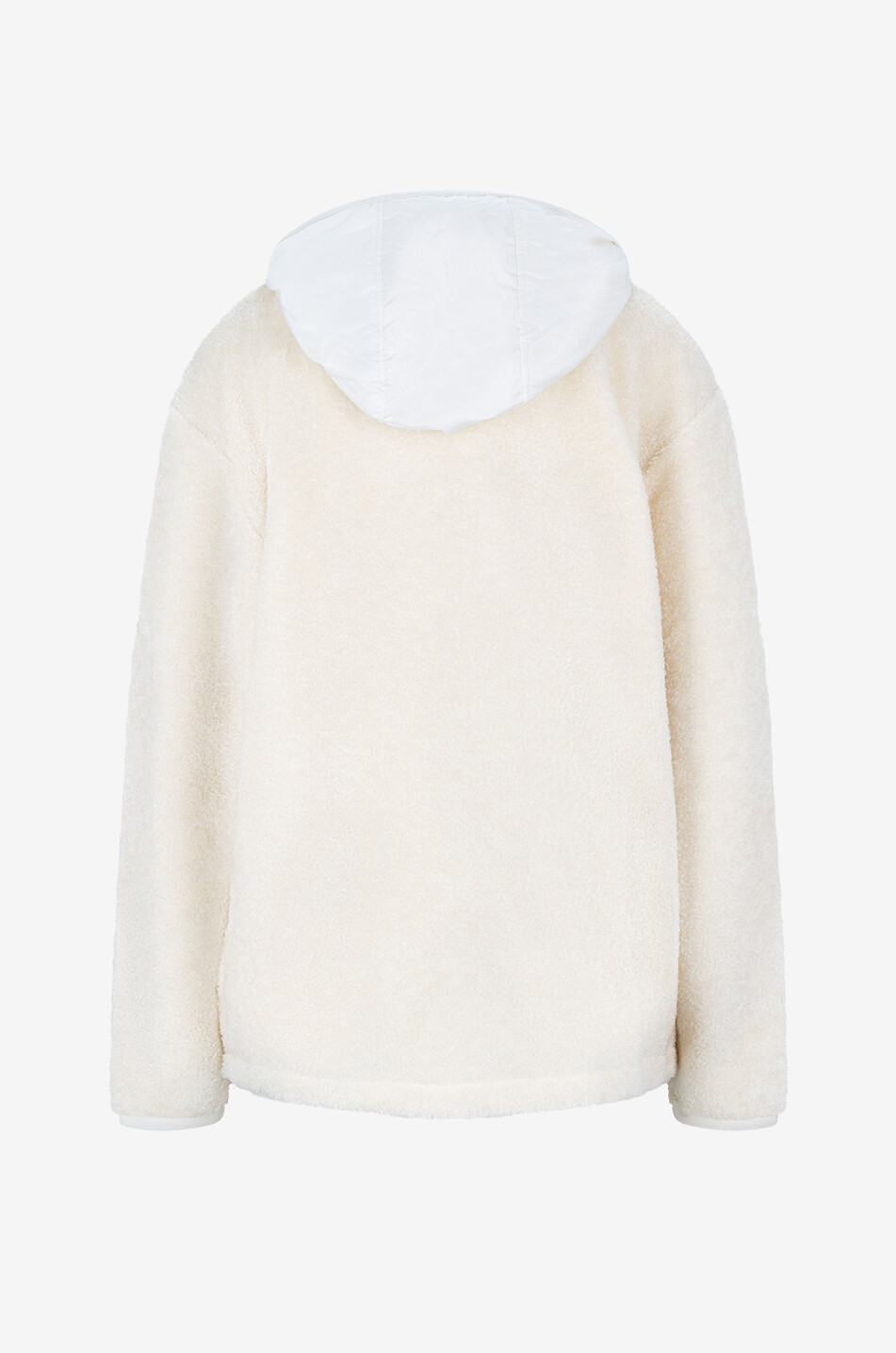 MONCLER Sweat-shirt à capuche oversize en polaire bouclette Femme BLANC 2