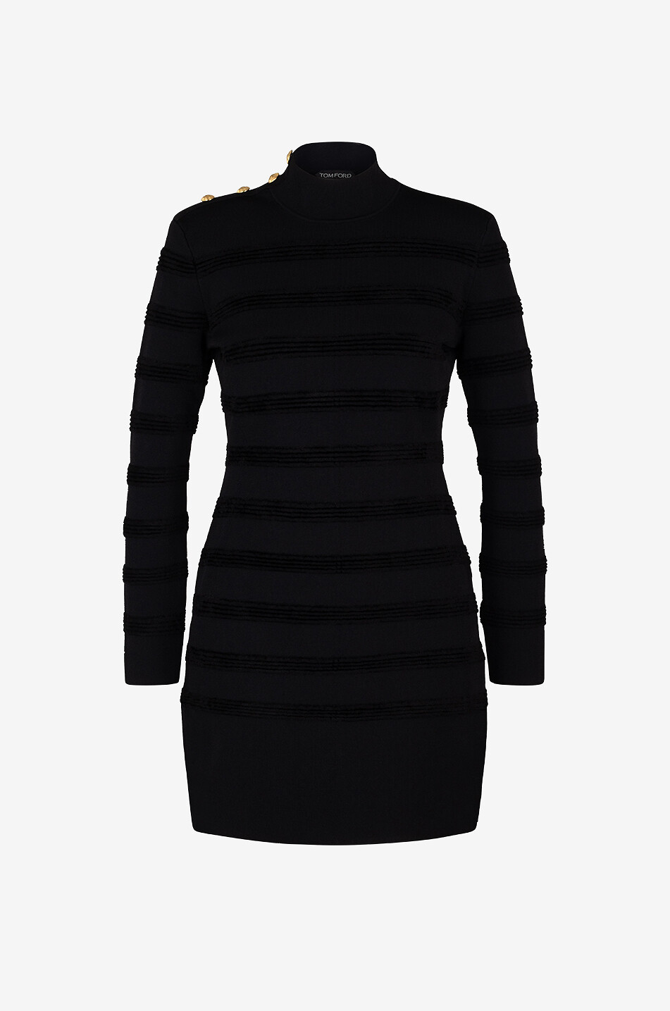 TOM FORD Mini sheath knit dress with velvet stripes Women BLACK 1