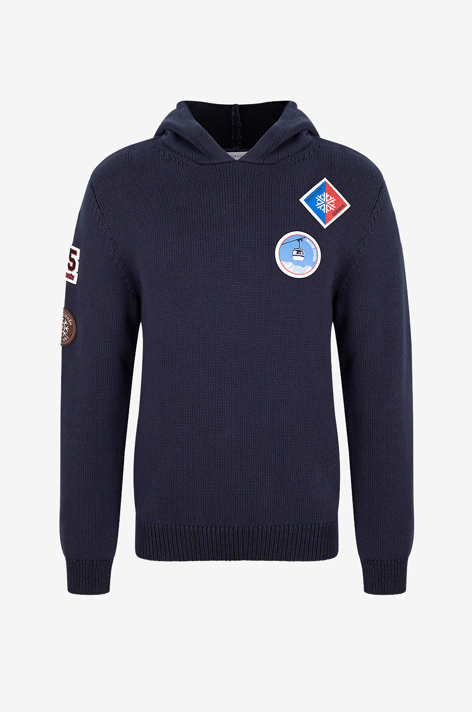 Cotton and virgin wool hooded sweatshirt