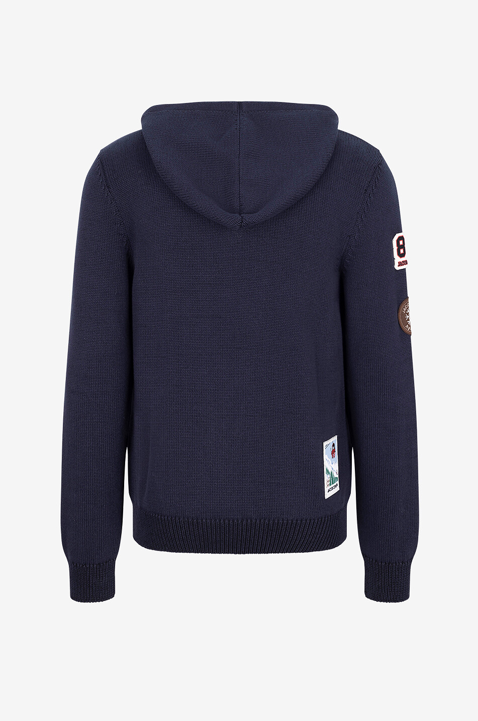 Cotton and virgin wool hooded sweatshirt