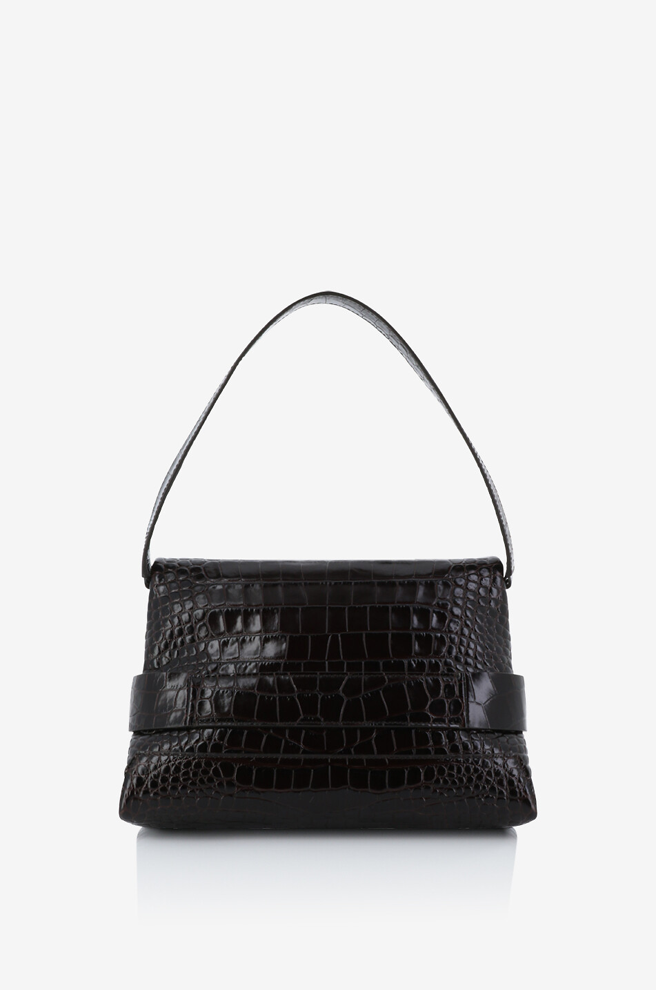 VICTORIA BECKHAM Handtasche aus Leder in Kroko-Optik B Pouch Damen DUNKELBRAUN 3