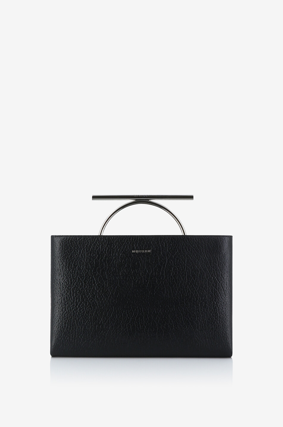 Cross-Bar large grained leather clutch