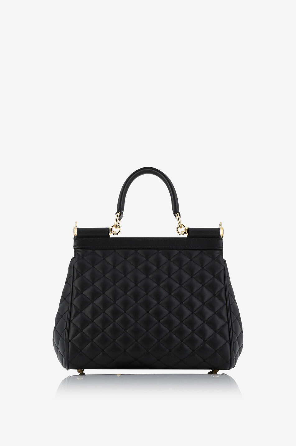 DOLCE & GABBANA Handtasche aus gestepptem Nappaleder Sicily Medium Damen SCHWARZ 3
