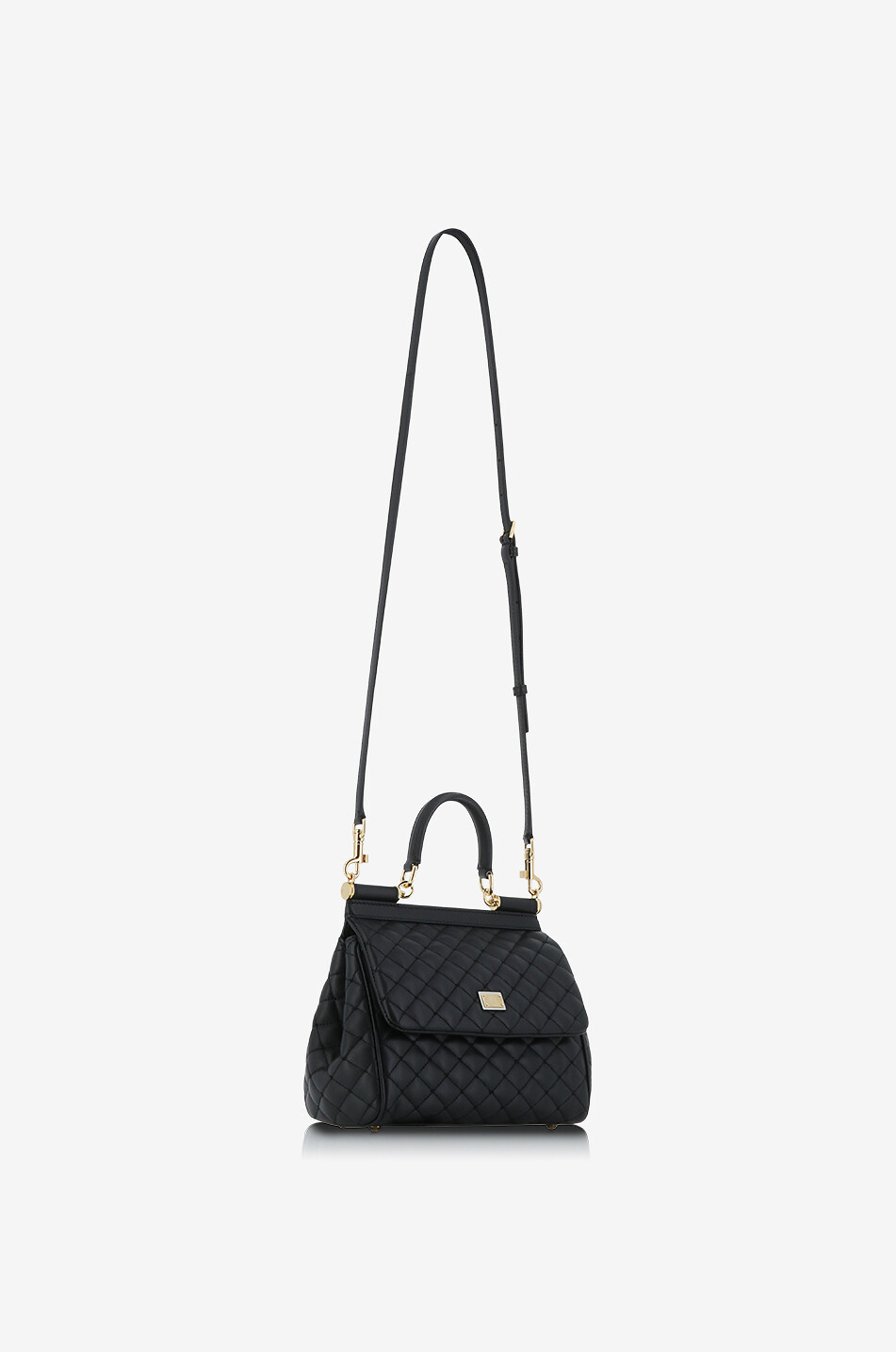 DOLCE & GABBANA Handtasche aus gestepptem Nappaleder Sicily Medium Damen SCHWARZ 5