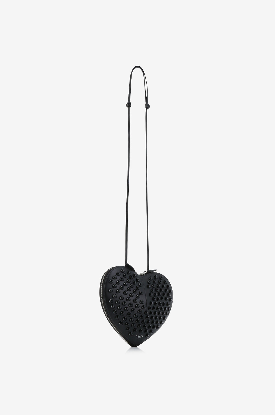 ALAÏA Le Coeur studded smooth leather shoulder bag Women BLACK 2