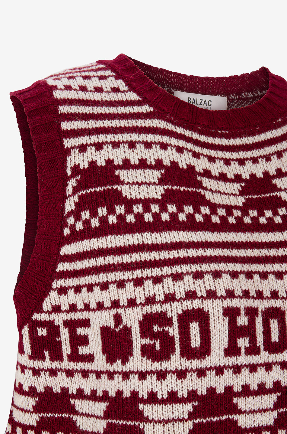 BALZAC PARIS Pull sans manches en laine mérinos Kurt Femme ROUGE 3