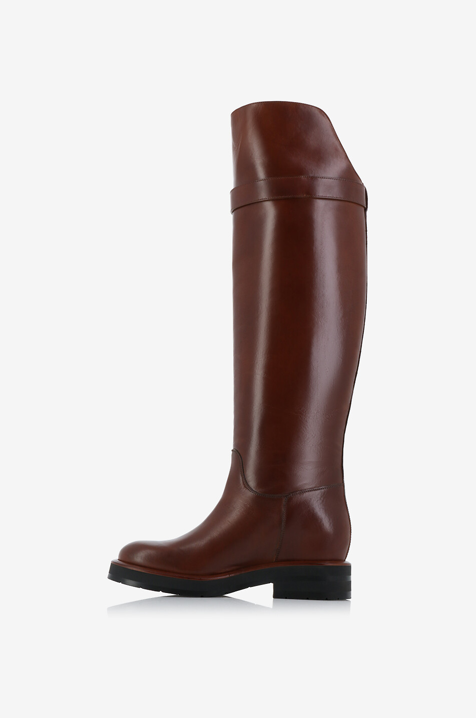 CHLOE Coddington 50 flat smooth leather boots Women BROWN 5