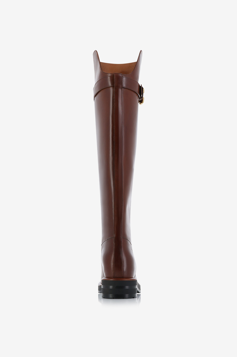 CHLOE Coddington 50 flat smooth leather boots Women BROWN 4