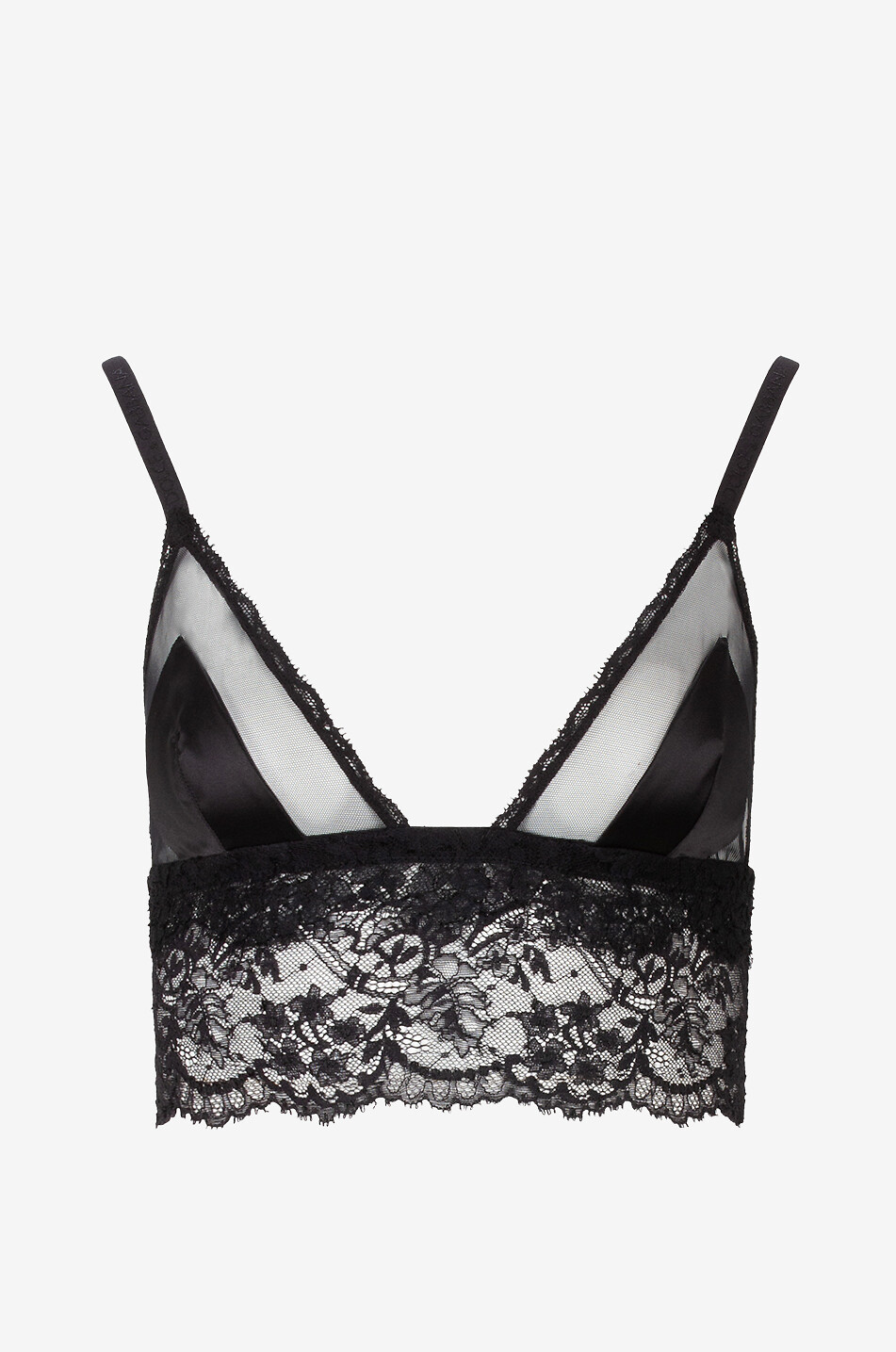 DOLCE & GABBANA Lace and satin shelf bra Women BLACK 1