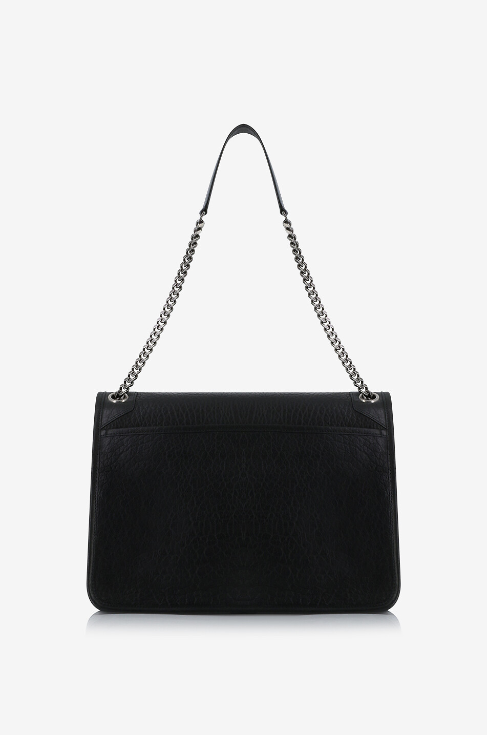 SAINT LAURENT PARIS Sac porté épaule en cuir d'agneau grainé Niki Large Femme NOIR 6