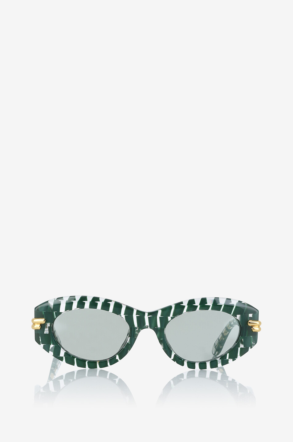 BOTTEGA VENETA Mitre oval sunglasses Women GREEN 1