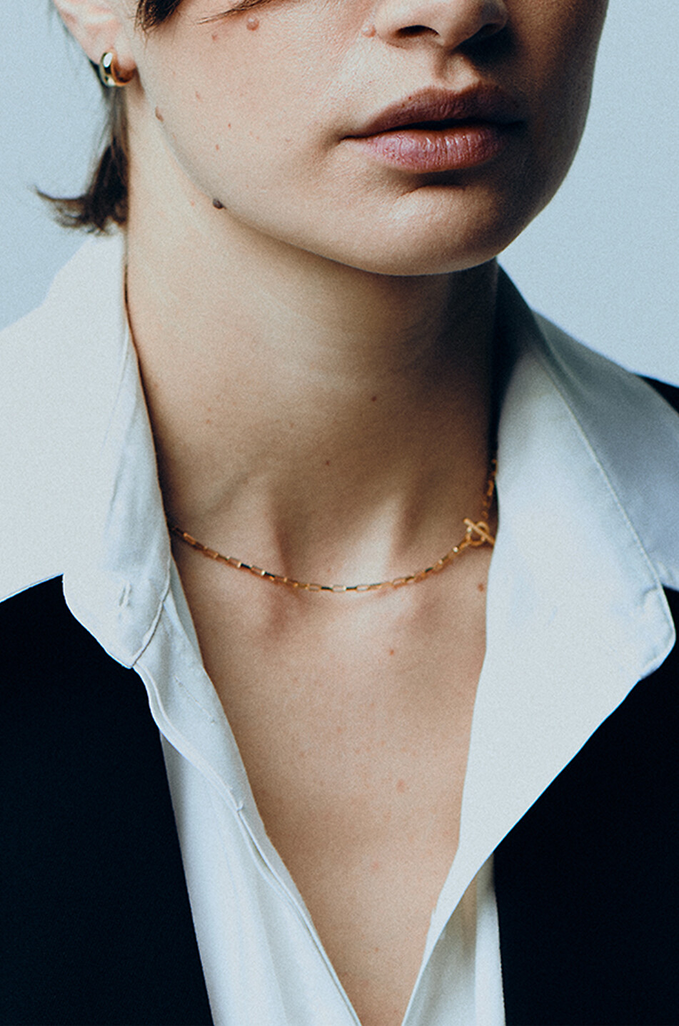 OTIUMBERG Collier ras du cou en argent doré Mini Love Link Femme DORE 2