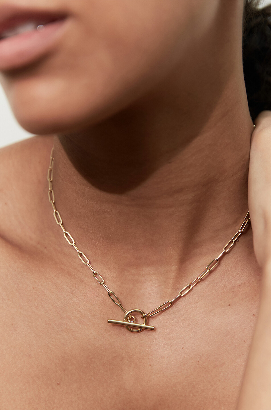 OTIUMBERG Collier ras du cou en argent doré Small Love Link Femme DORE 2