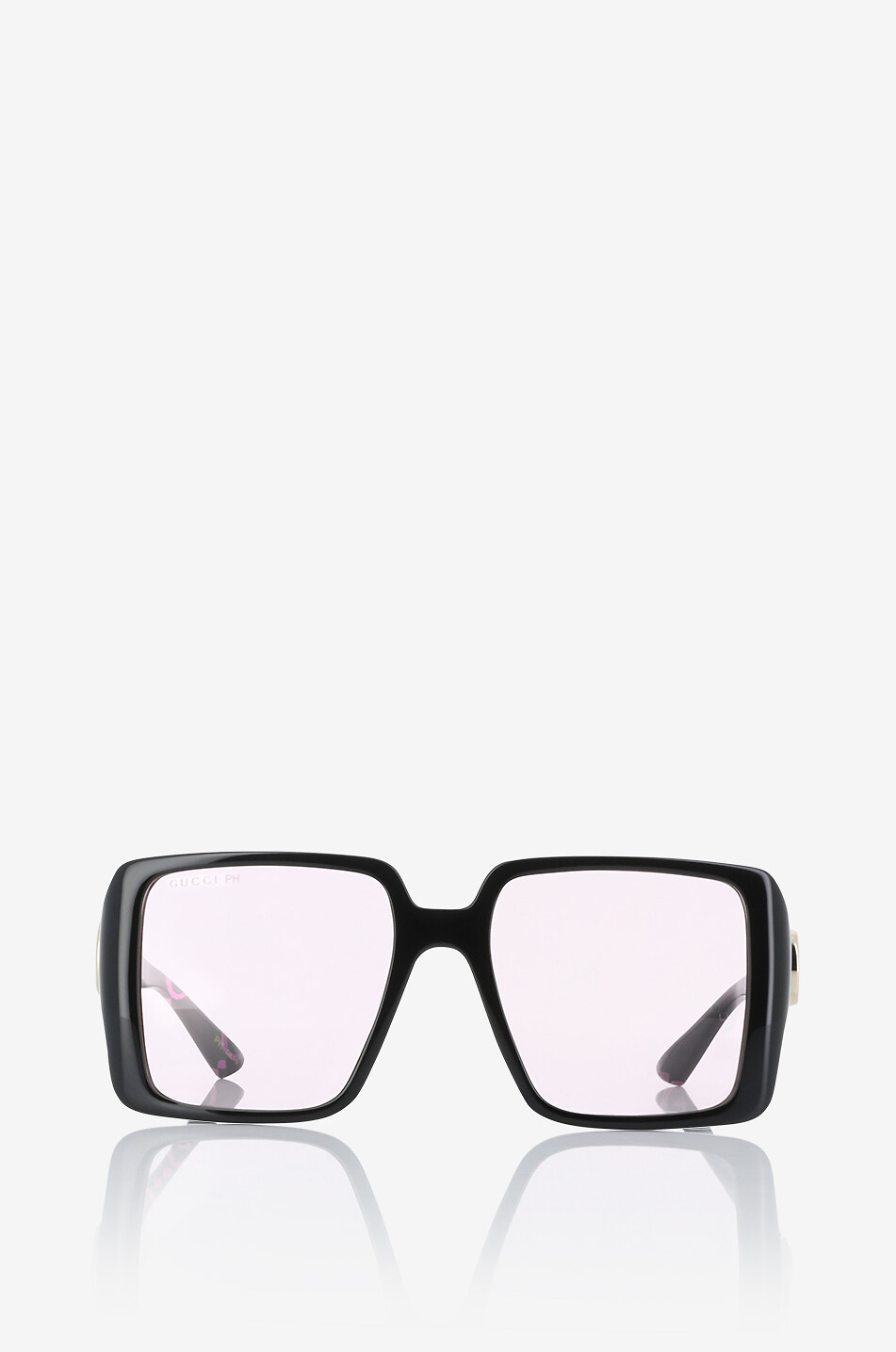 GUCCI Quadratische Sonnenbrille mit GG-Print auf den Gläsern PH Damen SCHWARZ 1