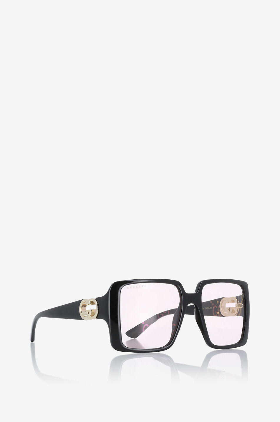GUCCI Quadratische Sonnenbrille mit GG-Print auf den Gläsern PH Damen SCHWARZ 2