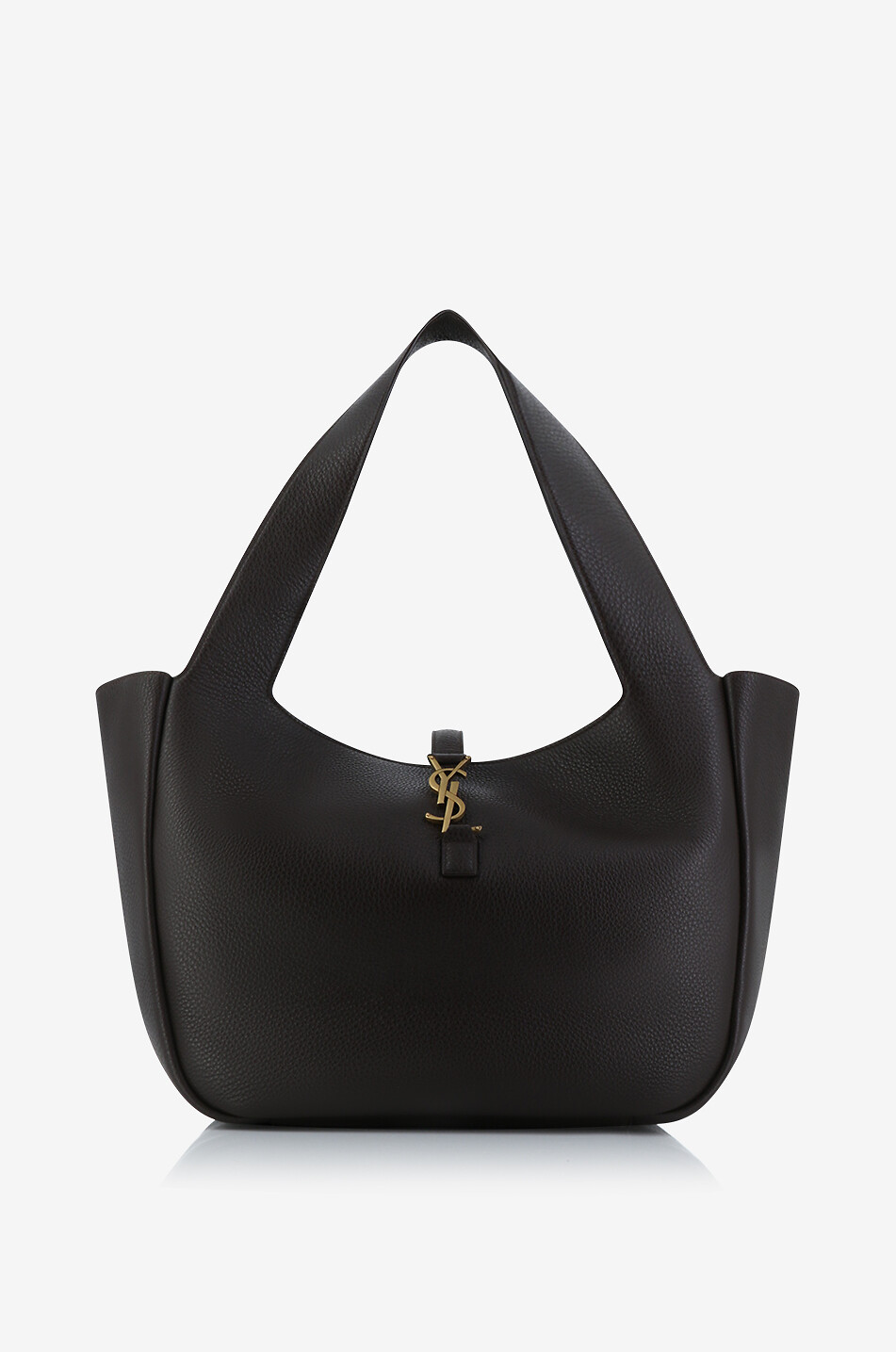 SAINT LAURENT PARIS Le 5 à 7 Bea supple grained leather tote bag Women DARK BROWN 1