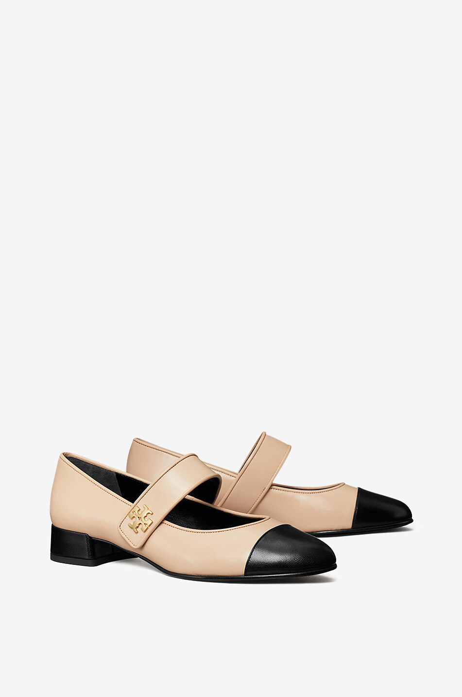 TORY BURCH Babies à talon et bout contrasté Femme ROSE CLAIR 2