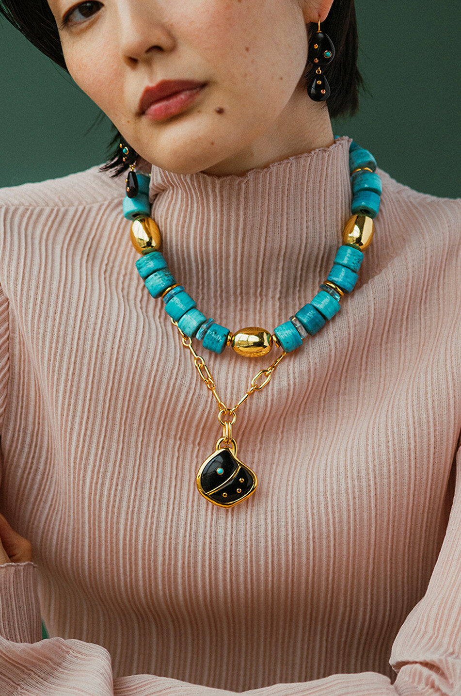 LIZZIE FORTUNATO Ohrhänger aus schwarzem Achat Stacked Stone Damen SCHWARZ 2