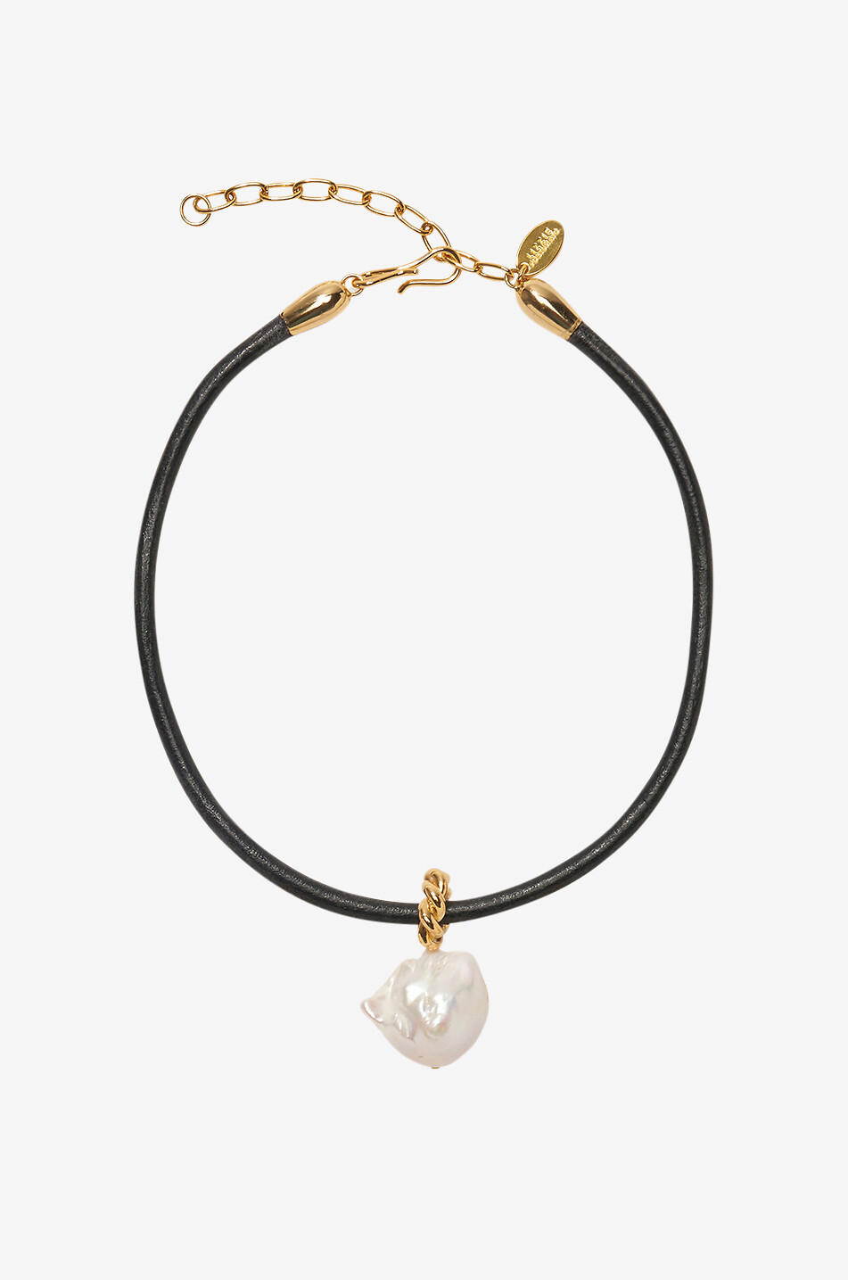 LIZZIE FORTUNATO Esme cord necklace with pearl Women BLACK 1