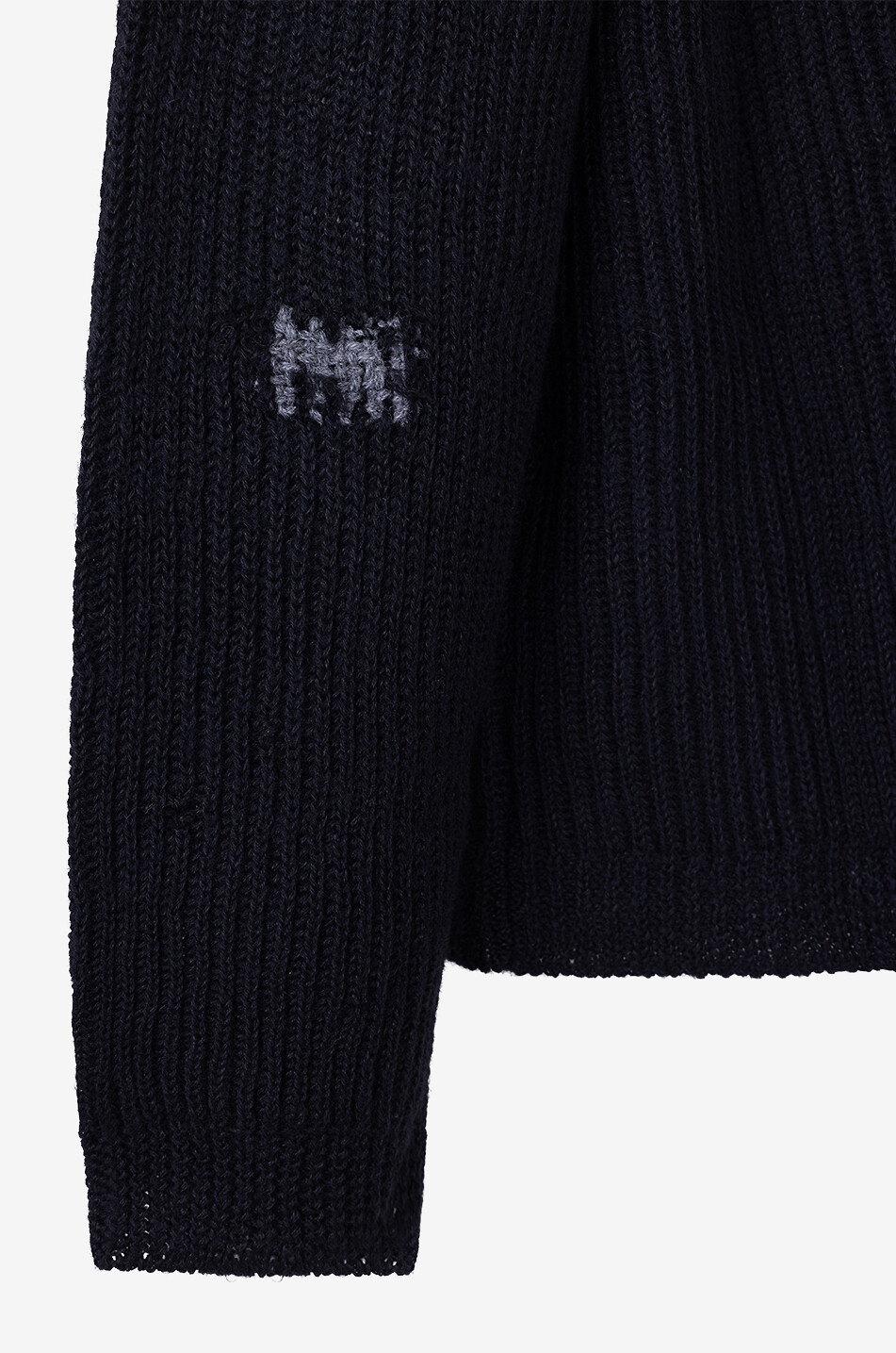 MAISON MARGIELA Gerippter Pullover mit Truckerkragen Maille Shetland Herren SCHWARZ 3