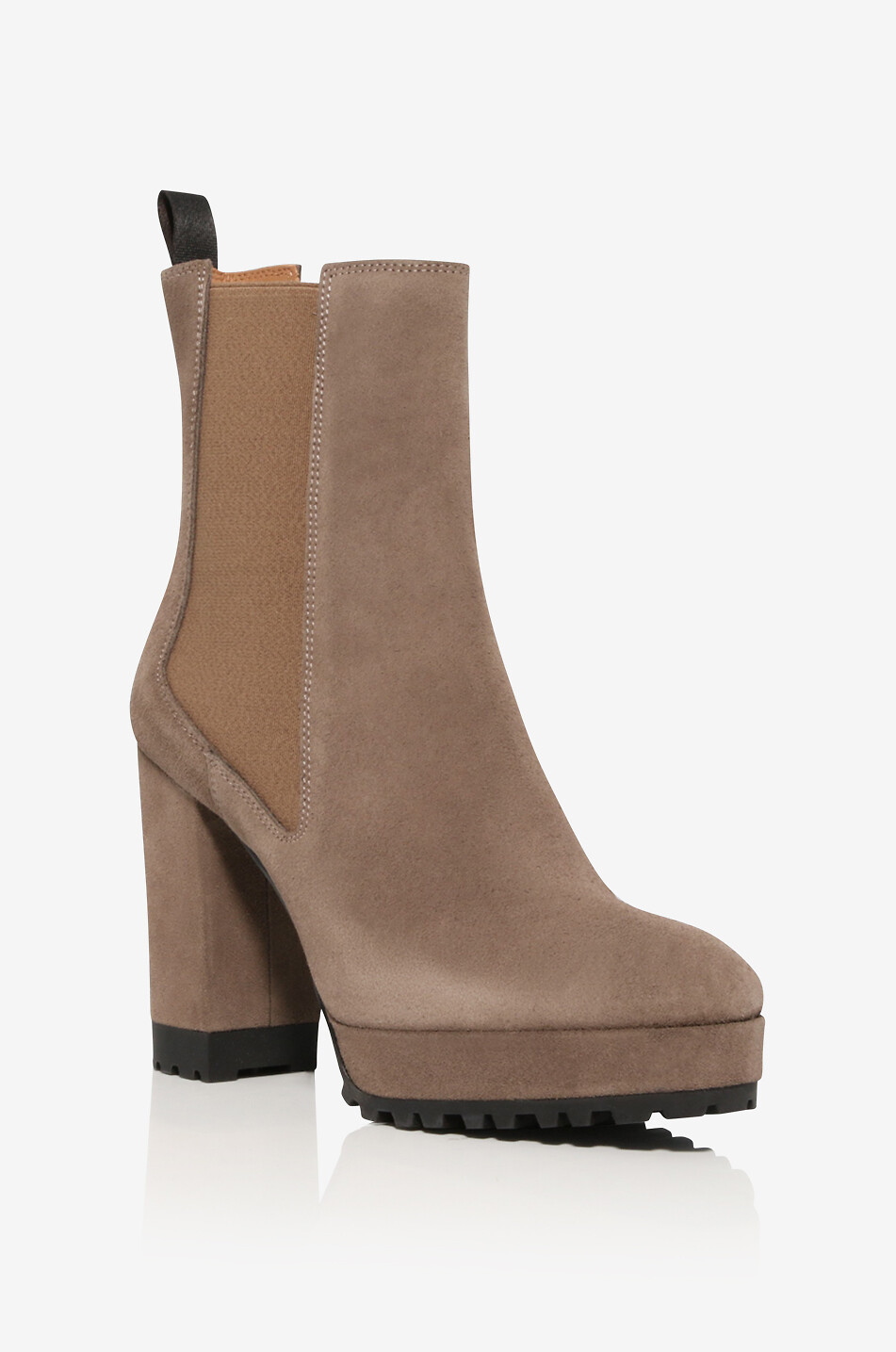 Chelsea-Stiefeletten mit Absatz aus Wildleder Dasha 80