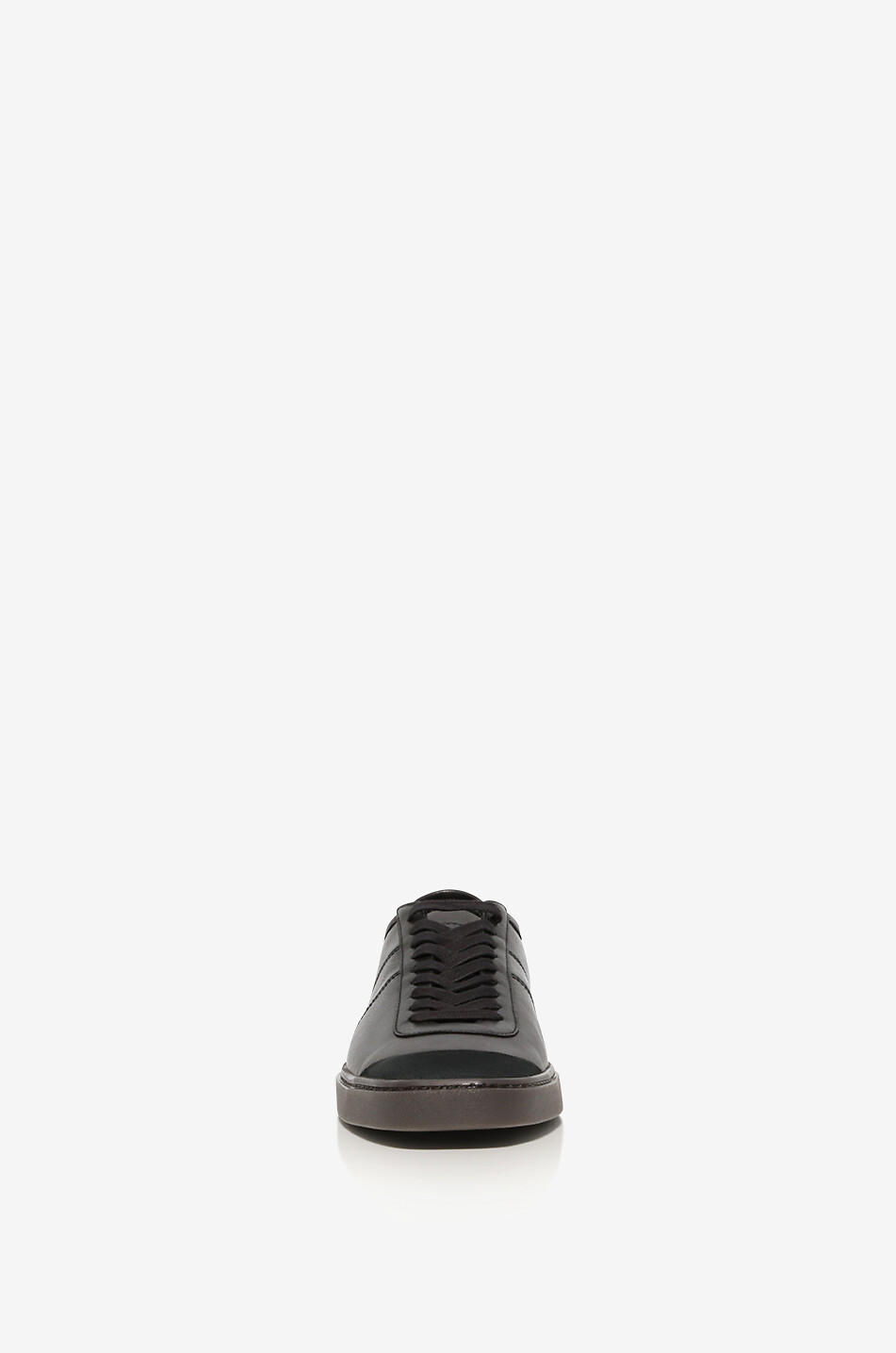 LEMAIRE Linoleum Basic smooth leather and suede low-top lace-up sneakers Men BLACK 2