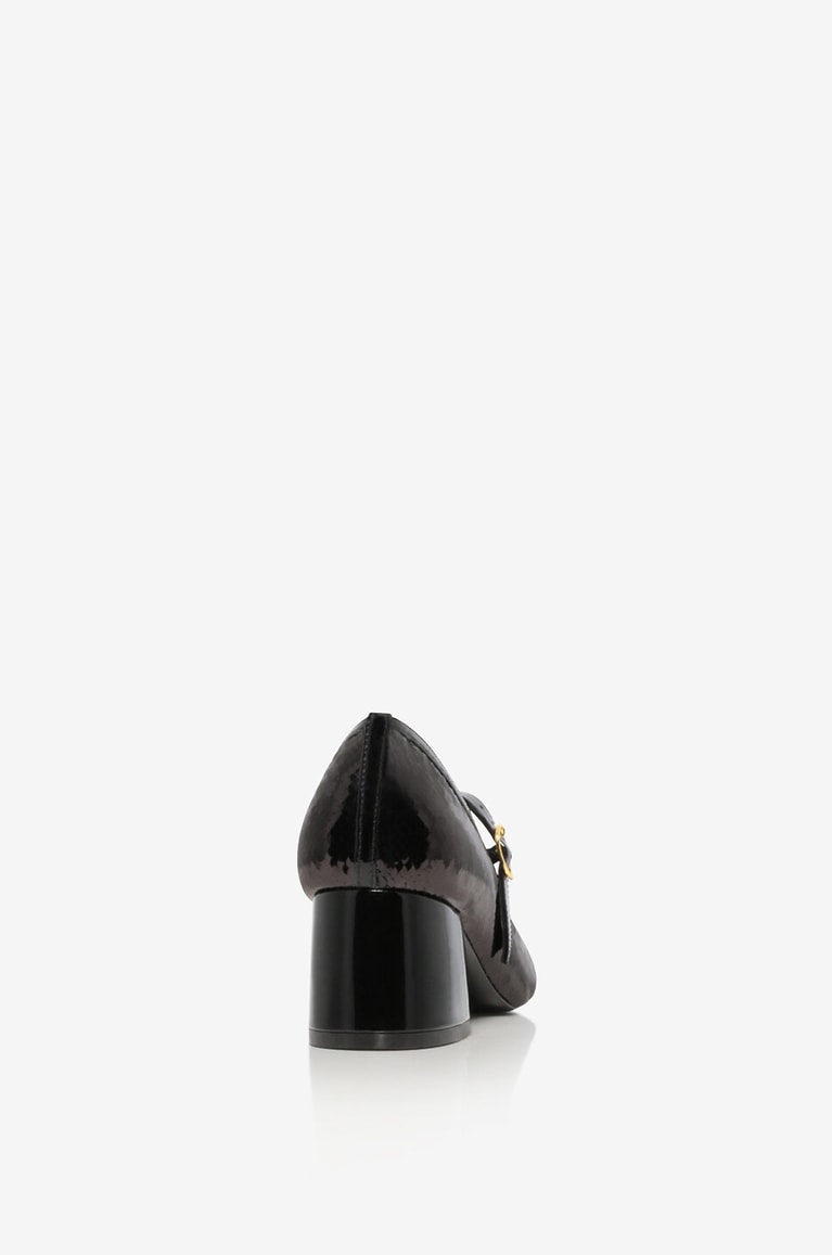 Escarpins Mary Jane XIEPP Talons Bloc Bout Carré Paillettes Pour Femme