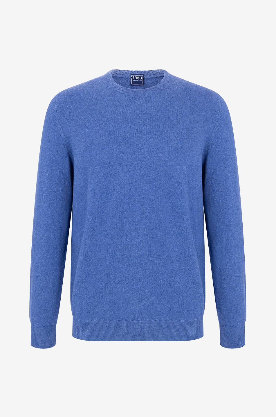 FEDELI Pullover mit Rundhalsausschnitt aus Kaschmir Argentina Herren MITTELBLAU 1