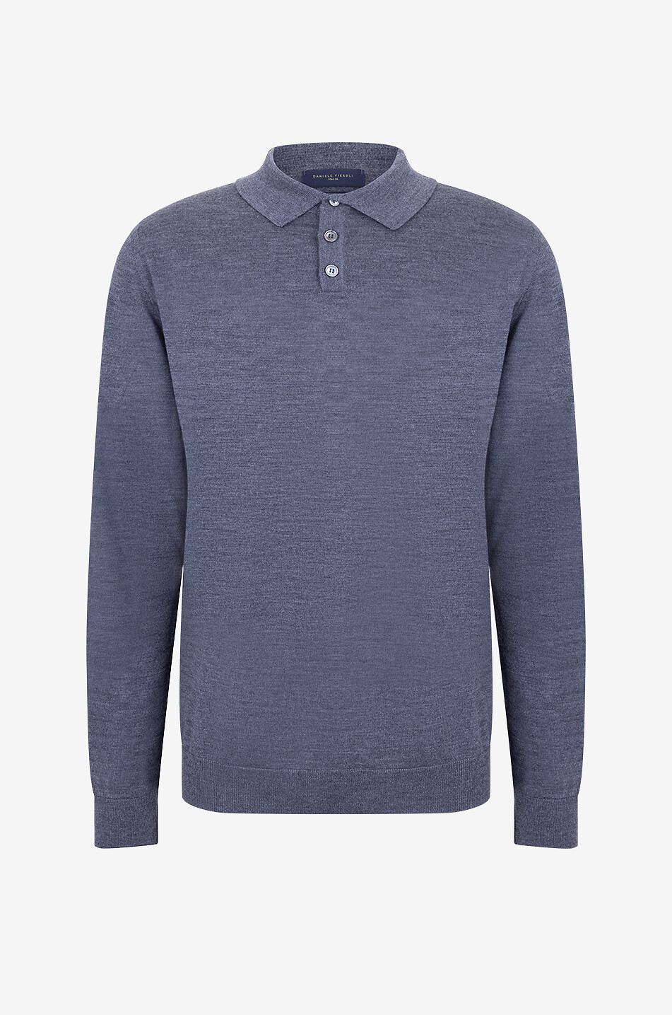 Merino wool long-sleeved polo shirt
